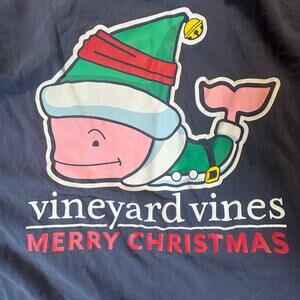 Vineyard Vines Youth Large Navy Long Sleeve Tee | Merry Christmas | MSRP $42